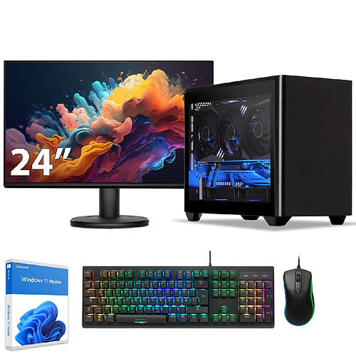 Sedatech Pack Mini-PC Gamer • Intel i7-14700KF • RTX4060Ti • 32Go DDR5 • 2To SSD M.2 • Windows 11 • Moniteur 24"