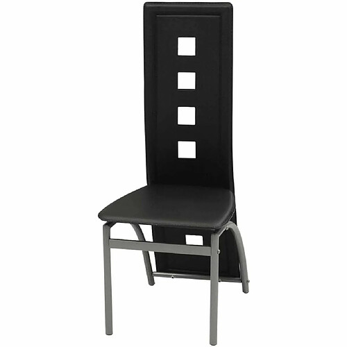 vidaXL Chaises à manger lot de 6 noir similicuir