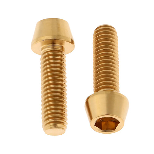 2x M6 titane ti vis carénage cône tête conique tête hexagonale doré M6x16mm