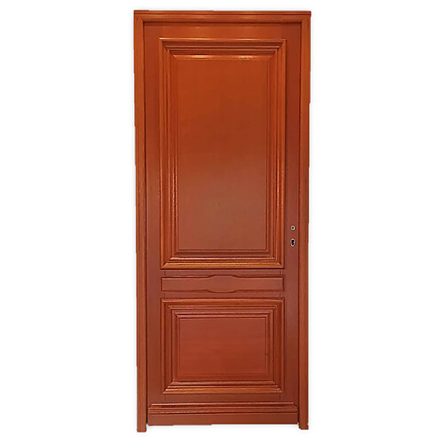 Porte D'entrée Bois Pleine, Safran, H,215xl,90 P,gauche Côtes Tableau Gd Menuiseries