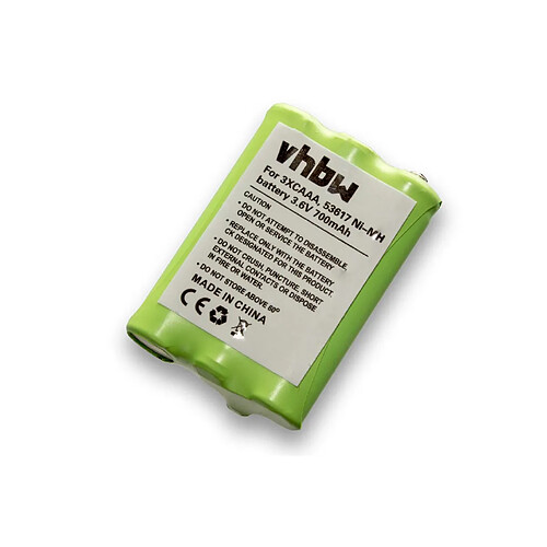 Vhbw Batterie 700mAh (3.6V) pour Motorola FV300, FV500, FV700, FV700R, SX500R, SX600, SX800, SX800R, SX900, SX900R remplace 3XCAAA, 53617, KEBT-086-B