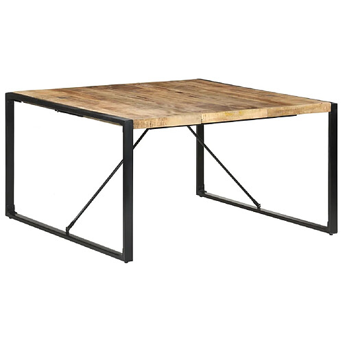 vidaXL Table à manger 140x140x75 cm Bois de manguier brut