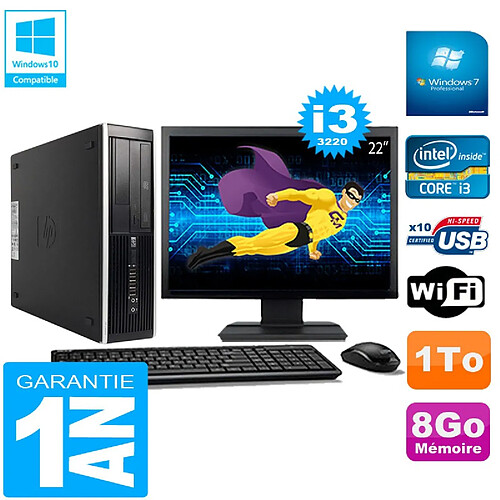 PC HP Compaq Pro 6300 SFF I3-3220 8Go 1To Graveur DVD Wifi W7 Ecran 22" · Occasion