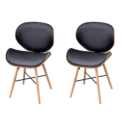 Maison Chic Lot de 2 Chaises à manger,Chaise pour cuisine,Solide Structure similicuir et bois courbé -MN61904