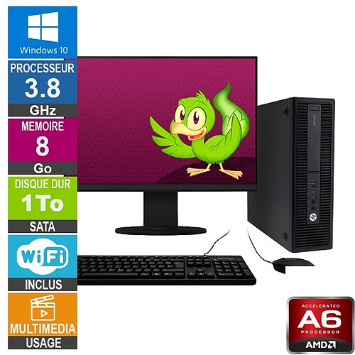 HP 705 G3 SFF A6-8570 3.80GHz 8Go/1To Wifi W10 + Ecran 22 · Reconditionné