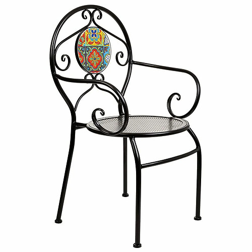 Chaise de jardin Alexandra House Living Noir Fer Carrelage 54 x 88 x 58 cm