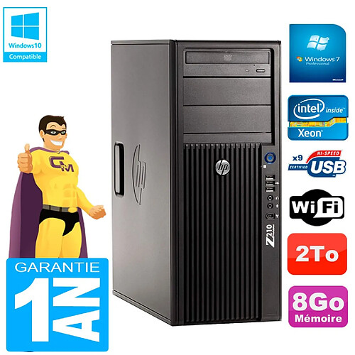 PC HP WorkStation Z210 Tour Xeon E3-1240 RAM 8Go 2To Graveur DVD Wifi W7 · Occasion