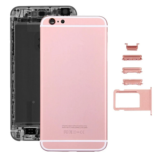 Wewoo Pour iPhone 6s Plus couverture or rose arrière + porte-cartes + touche de contrôle du volume + bouton d'alimentation + de vibreur interrupteur muet couvercle du boîtier Assemblée complète pièce détachée 5 en 1