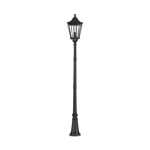 Elstead Lighting Lampe sur pied extérieur Cotswold Verre,aluminium moulé sous pression Noir