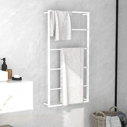 vidaXL Porte-serviette Blanc 60x10x116 cm Acier