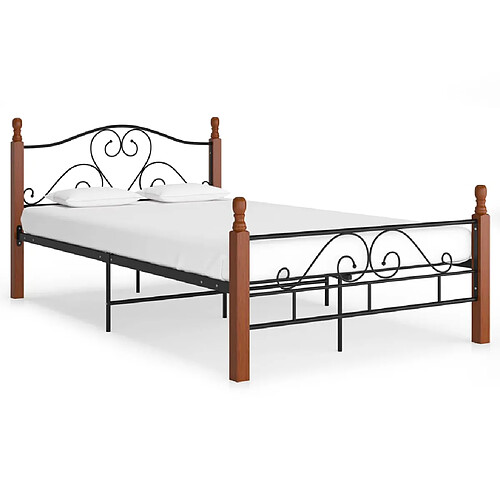 vidaXL Cadre de lit sans matelas noir métal 120x200 cm