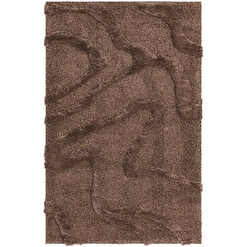 Hadorn Tapis shaggy 245x160 marron foncé Thun Arbor