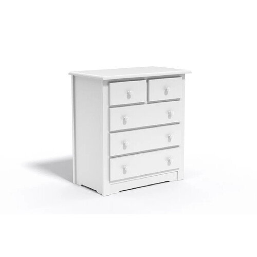 DECOPIN commode 5 tiroirs fidji - blanc uni