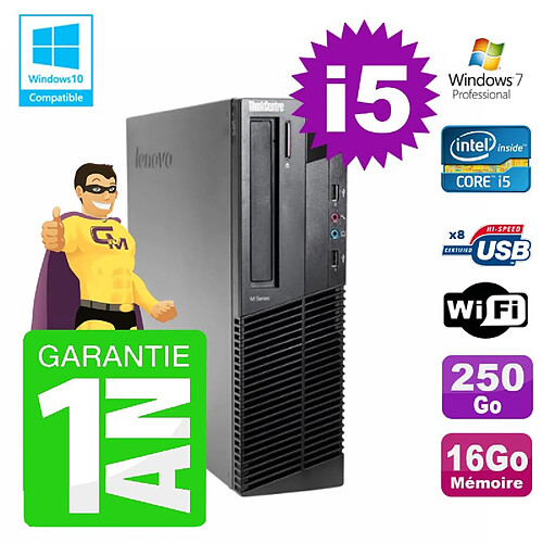 PC Lenovo M91p SFF Intel I5-2400 16Go Disque 250Go Graveur Wifi W7 · Occasion