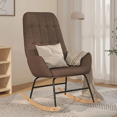 vidaXL Chaise à bascule Taupe Tissu