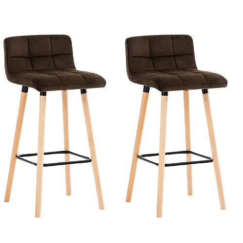 Non Lot de 2 tabourets de bar Lincoln velours