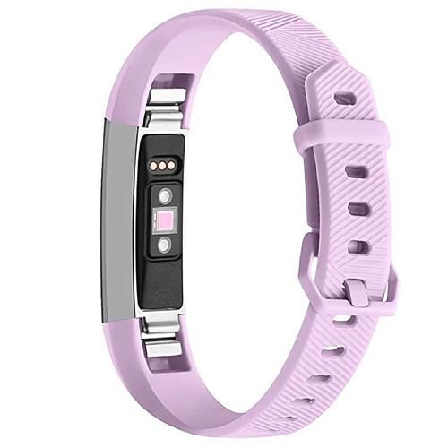 Wewoo Bracelet pour montre connectée Dragonne en silicone de couleur solide FITBIT Alta / HR violet clair