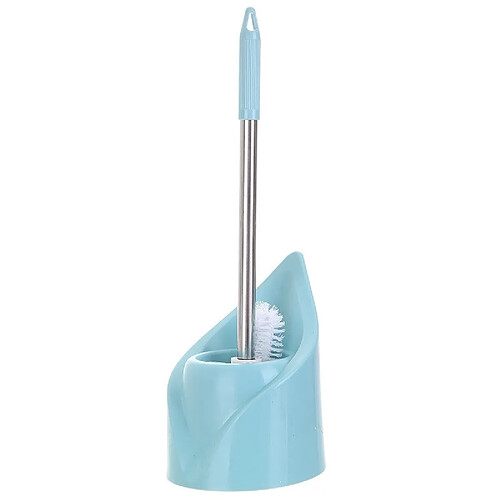 Wewoo Base de forme triangulaire Brosse de toilette à manche long en acier inoxydable de nettoyage de bleu