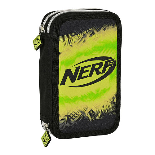 Plumier double Nerf Neon Noir Citron (12.5 x 19.5 x 4 cm) (28 pcs)