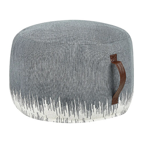 Beliani Pouf en coton 50 x 30 cm gris et blanc KAWAI