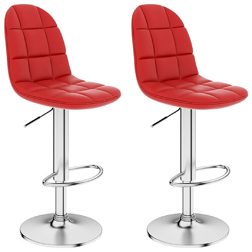 vidaXL Tabourets de bar 2 pcs Rouge bordeaux Similicuir