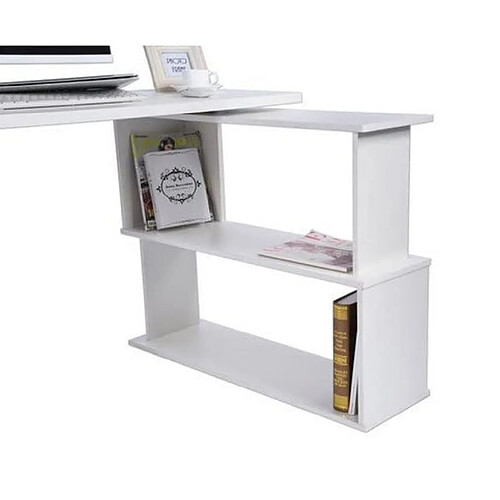 Mpc Bureau blanc en forme de L 120 x 74 x 90 cm (LxHxP