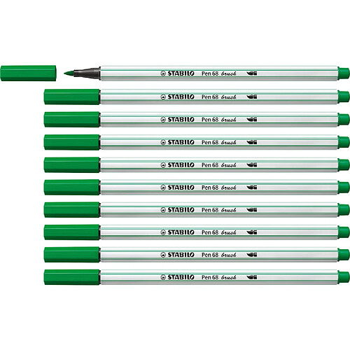 STABILO Feutre pinceau Pen 68 brush, vert émeraude ()