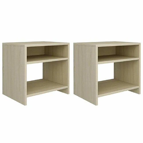 Maison Chic Lot de 2 Tables de chevet - Tables de Nuit Chêne sonoma 40x30x40cm Bois d'ingénierie