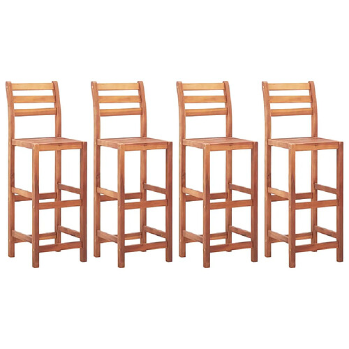 vidaXL Chaises de bar lot de 4 bois d'acacia solide