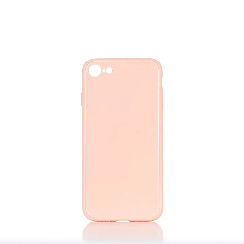 WE Coque de protection GLASS APPLE IPHONE 7/8/SE 2020 Rose poudré: Effet vernis contour mat anti-chocs anti-rayures - rigide