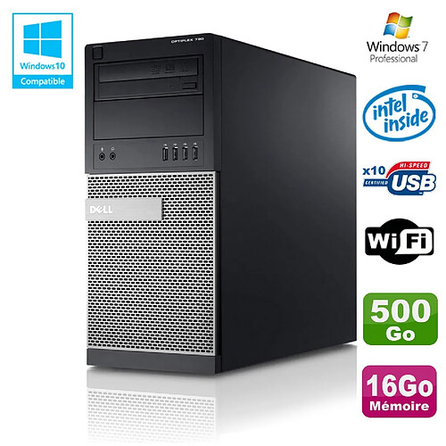 PC Tour Dell Optiplex 790 Intel G630 2,7Ghz 16Go Disque 500Go DVD WIFI Win 7 · Occasion