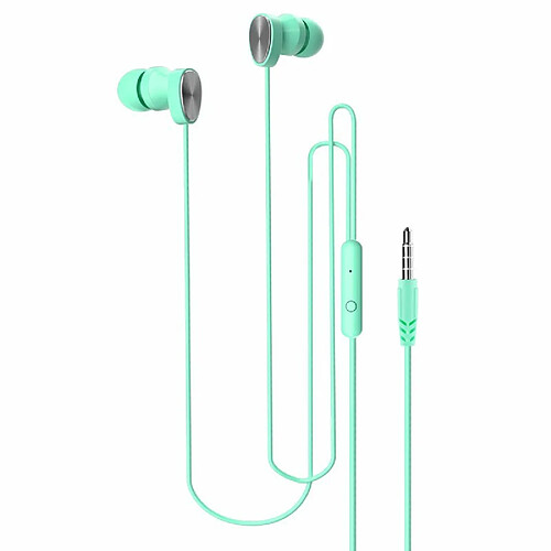 Macaron Couleur Filaire Casque Stéréo Intra-Auriculaire Sports Casque Compatible Pour Android Iphone Huawei Vert