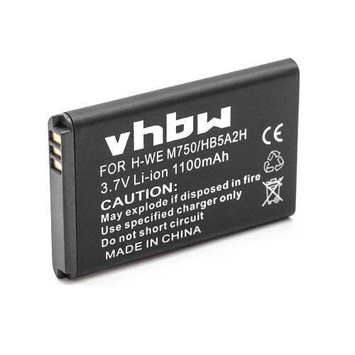 vhbw Li-Ion batterie 700mAh (3.7V) pour téléphone portable mobil smartphone Huawei C5730, C8000, C8100, M228, M750, T550, T550+, T552, U1860, U3100