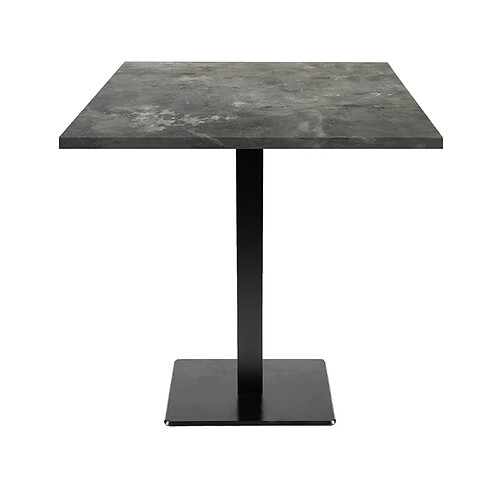 Restootab Table 70x70cm - modèle Milan pierre métallisée