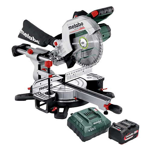 Metabo KGS 18 LTX BL 254 Scie a onglet radiale sans fil 18 V 254 mm Brushless ( 614254920 ) + 1x batterie 4,0 Ah + kit chargeur