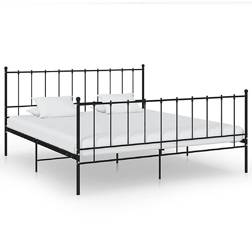 vidaXL Cadre de lit sans matelas noir métal 140x200 cm