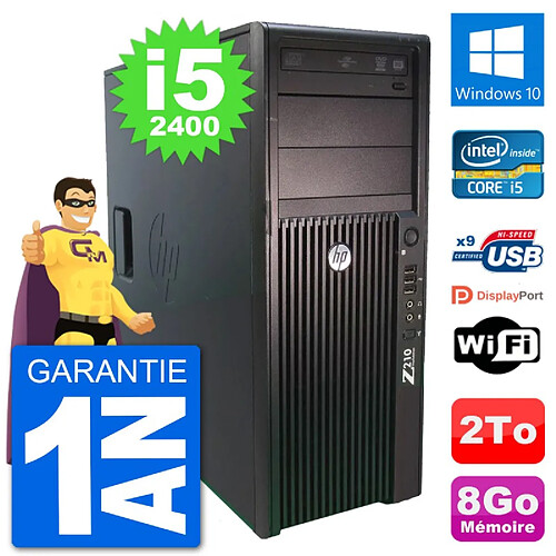 PC Tour HP Z210 Intel Core i5-2400 RAM 8Go Disque Dur 2To Windows 10 Wifi · Occasion