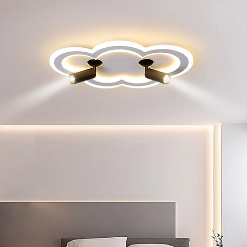 Universal Plafonnier à LED avec projecteur, plafonnier à dimmer en continu n ° 220, éclairage créatif pour la chambre principale, noir + blanc