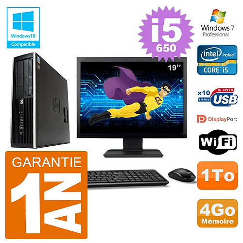 PC HP Compaq 8100 SFF Ecran 19" i5-650 RAM 4Go Disque 1To Graveur DVD Wifi W7 · Occasion