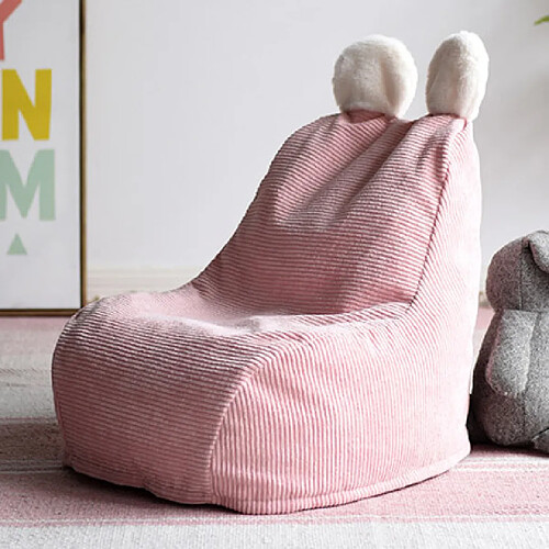 Mes Pouf pour enfant 40x62x70 cm en tissu rose