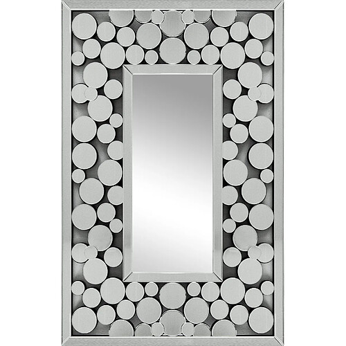 Vivenla Miroir argenté design effet 3D 80 cm x 120 cm collection Loya