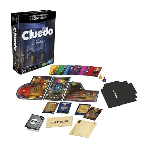 Hasbro Gaming Cluedo Vol au musée - jeu d'enquete façon Escape Game - jeu de plateau coopératif familial - a partir de 10 ans - 1 a 6 joue