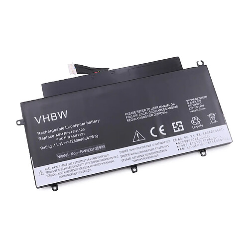 Vhbw Batterie 4250mAh (11.1V) pour ordinateur portable Lenovo Thinkpad T431s remplace 45N1121, 45N1122, 45N1123