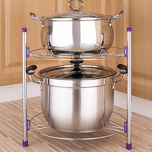 Wewoo Support de pot de cuisine multi-fonction de en acier inoxydable à double couche de Wok