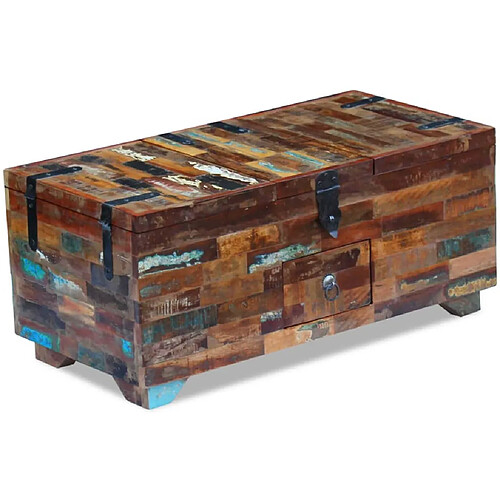 vidaXL Coffre table basse Bois de récupération massif 80x40x35 cm