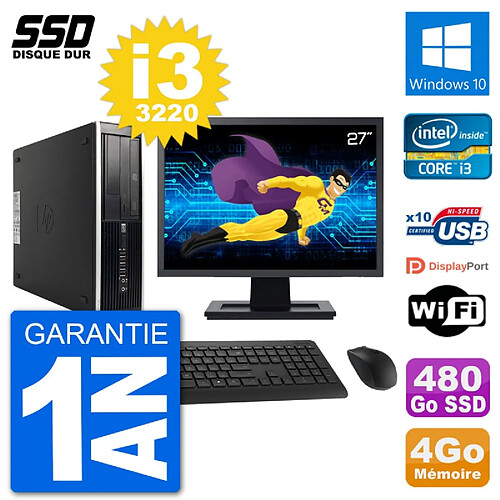 PC HP Compaq Pro 6300 SFF Ecran 27" i3-3220 RAM 4Go SSD 480Go Windows 10 Wifi · Occasion