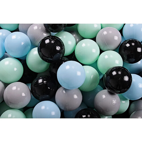 MeowBaby Jeu de Balles en Plastique, 200 Balles: Menthe/Gris/Bleu/Noir