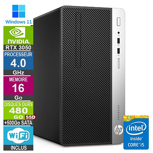 HP PC Gamer LPG-400G5 i5-8400 4.00GHz 16Go/480Go SSD + 500Go/RTX 3050 · Reconditionné