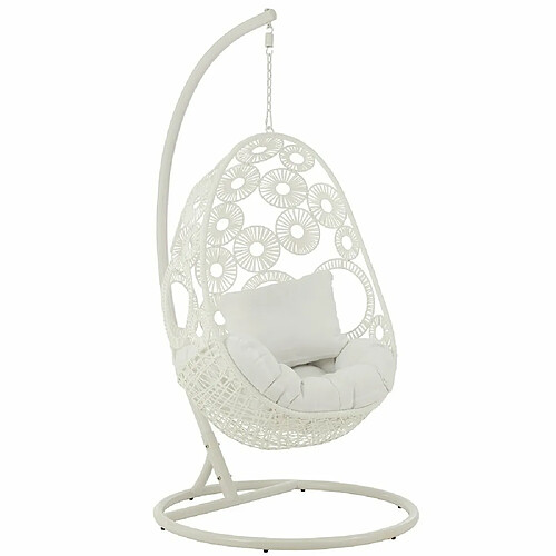 Inside 75 Fauteuil suspendu VANA en Aluminium et roseau blanc