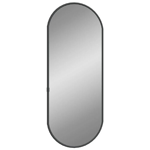 Maison Chic Miroir mural | Miroir Décoration pour Maison Salle de Bain Noir 50x20 cm Ovale -GKD48566